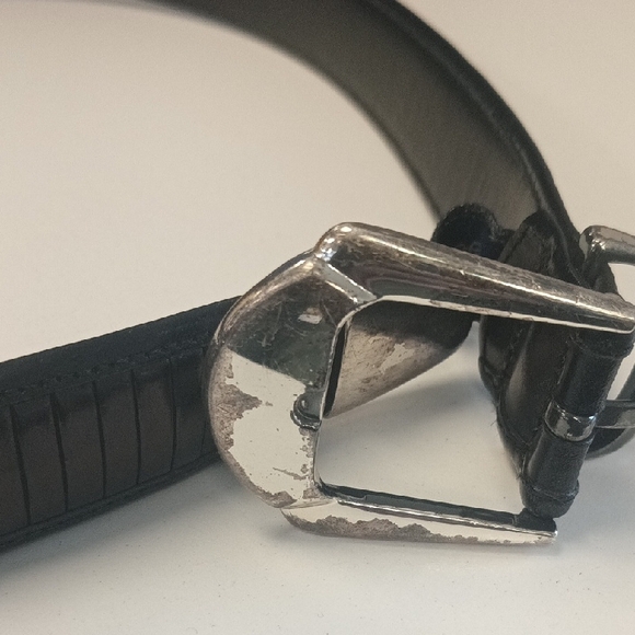 Mezlan Black Leather Belt Bag with Silver Buckle - Picture 9 of 13